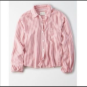 american eagle striped button up shirt🌟